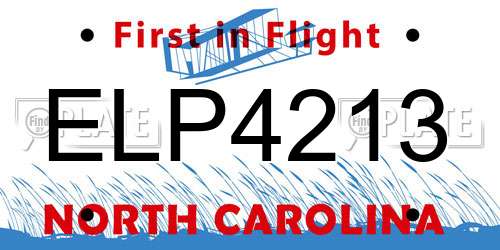ELP4213 North Carolina License Plate