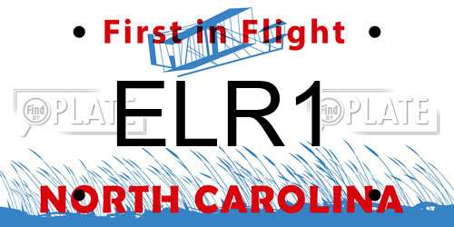 ELR1 North Carolina License Plate