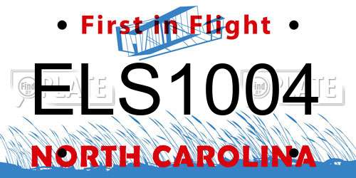 ELS1004 North Carolina License Plate