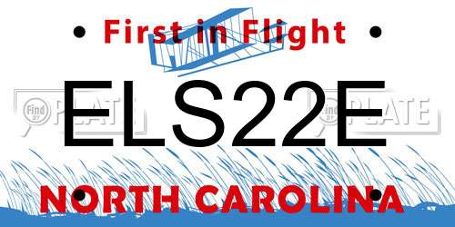 ELS22E North Carolina License Plate