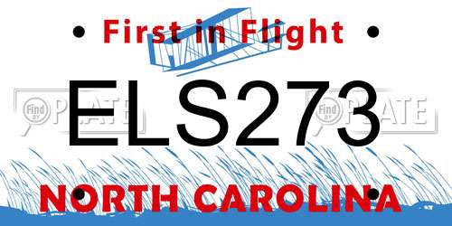 ELS273 North Carolina License Plate
