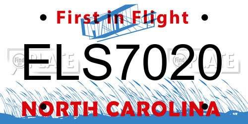 ELS7020 North Carolina License Plate