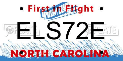 ELS72E North Carolina License Plate
