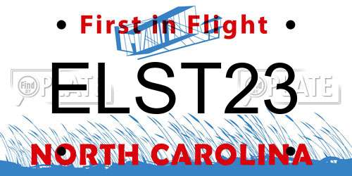 ELST23 North Carolina License Plate