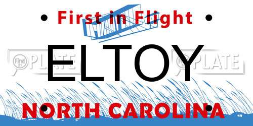 ELTOY North Carolina License Plate