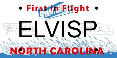 ELVISP North Carolina License Plate