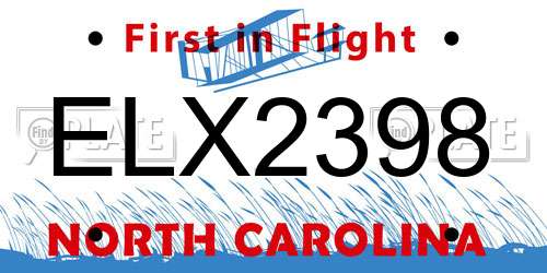 ELX2398 North Carolina License Plate