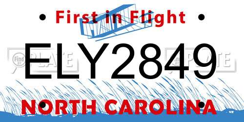 ELY2849 North Carolina License Plate