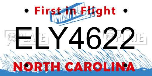ELY4622 North Carolina License Plate