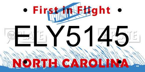 ELY5145 North Carolina License Plate
