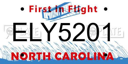 ELY5201 North Carolina License Plate