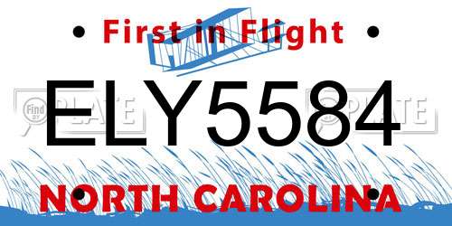ELY5584 North Carolina License Plate