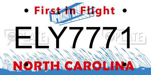 ELY7771 North Carolina License Plate