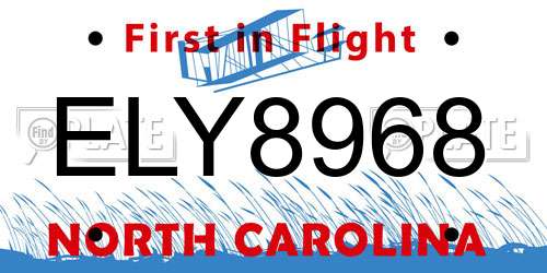 ELY8968 North Carolina License Plate