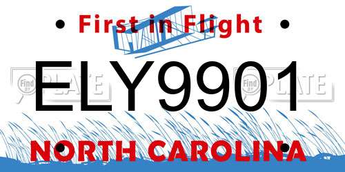 ELY9901 North Carolina License Plate