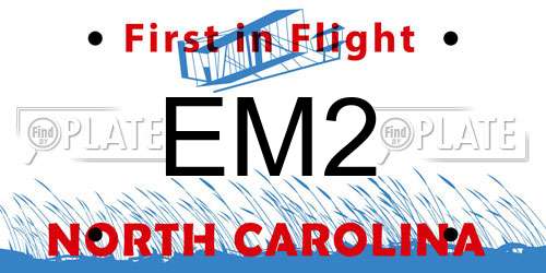EM2 North Carolina License Plate