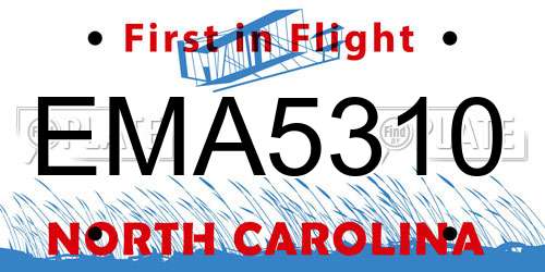 EMA5310 North Carolina License Plate