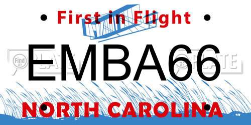 EMBA66 North Carolina License Plate