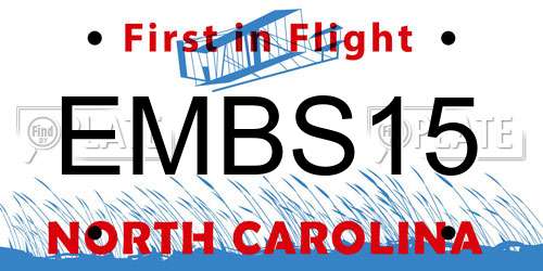 EMBS15 North Carolina License Plate