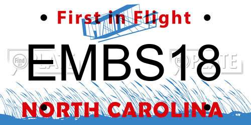 EMBS18 North Carolina License Plate