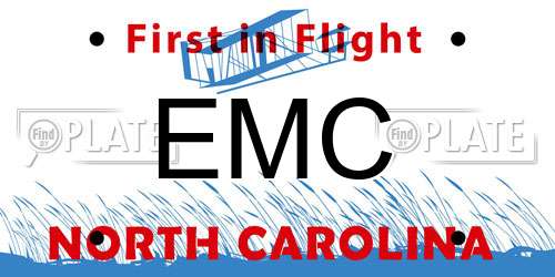 EMC North Carolina License Plate