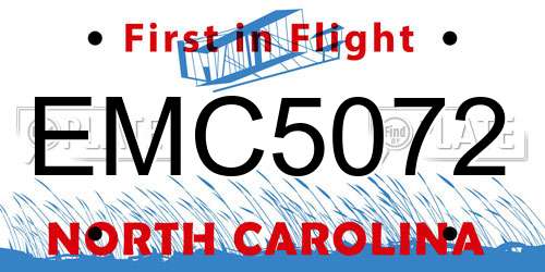 EMC5072 North Carolina License Plate