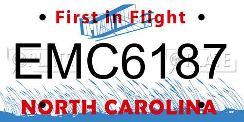 EMC6187 North Carolina License Plate
