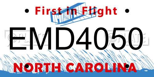EMD4050 North Carolina License Plate