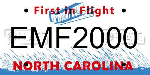 EMF2000 North Carolina License Plate
