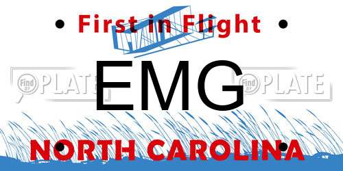 EMG North Carolina License Plate