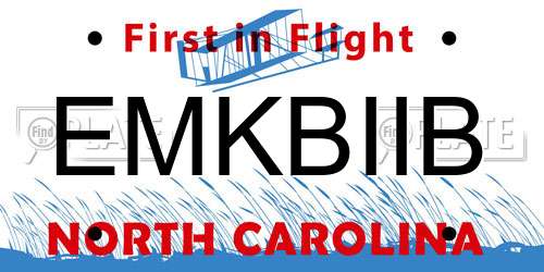 EMKBIIB North Carolina License Plate