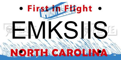 EMKSIIS North Carolina License Plate