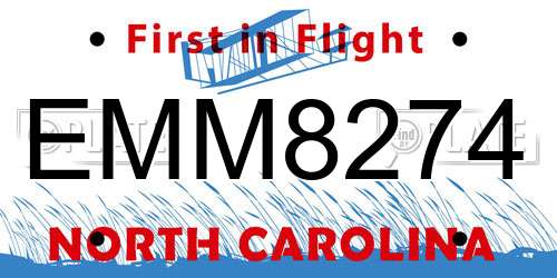 EMM8274 North Carolina License Plate