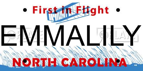 EMMALILY North Carolina License Plate