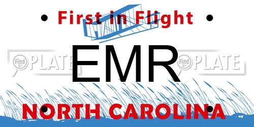 EMR North Carolina License Plate