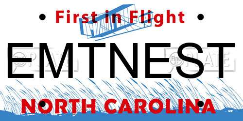 EMTNEST North Carolina License Plate