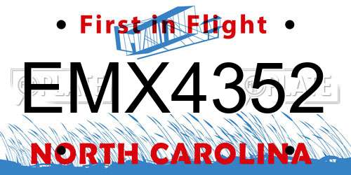 EMX4352 North Carolina License Plate