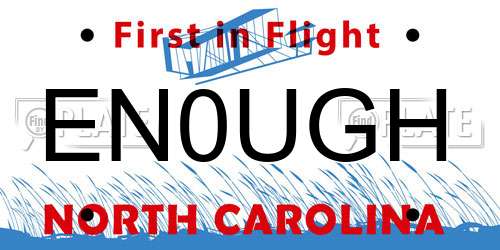 EN0UGH North Carolina License Plate