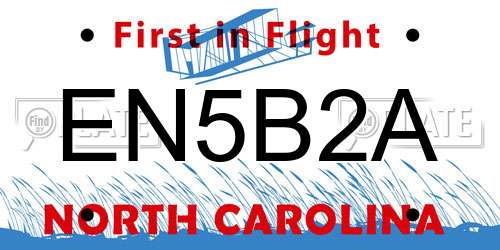 EN5B2A North Carolina License Plate