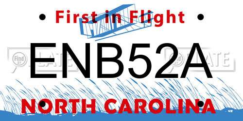 ENB52A North Carolina License Plate