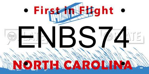 ENBS74 North Carolina License Plate