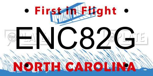 ENC82G North Carolina License Plate