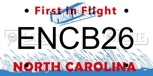 ENCB26 North Carolina License Plate