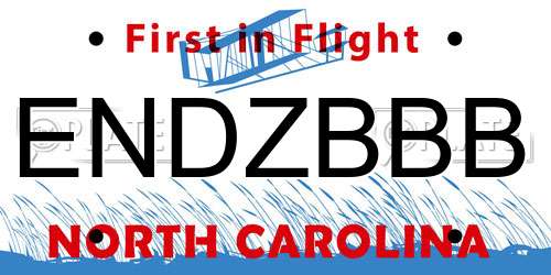 ENDZBBB North Carolina License Plate