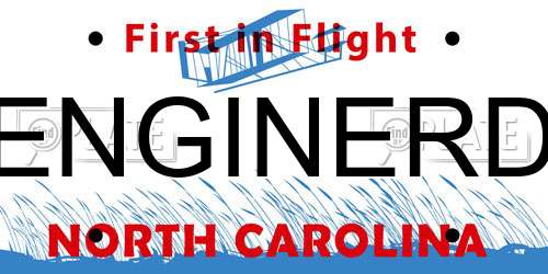 ENGINERD North Carolina License Plate