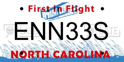 ENN33S North Carolina License Plate