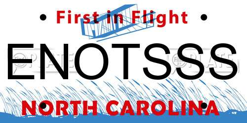 ENOTSSS North Carolina License Plate