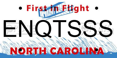 ENQTSSS North Carolina License Plate