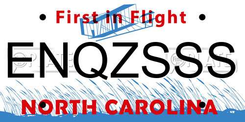 ENQZSSS North Carolina License Plate