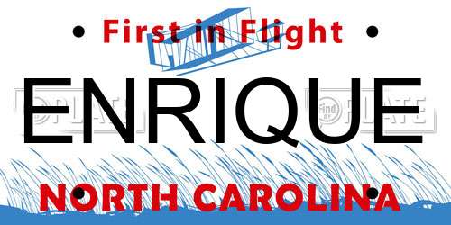 ENRIQUE North Carolina License Plate